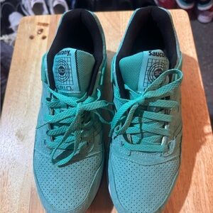 Saucony Teal Green GRID Lace-Up Sneakers